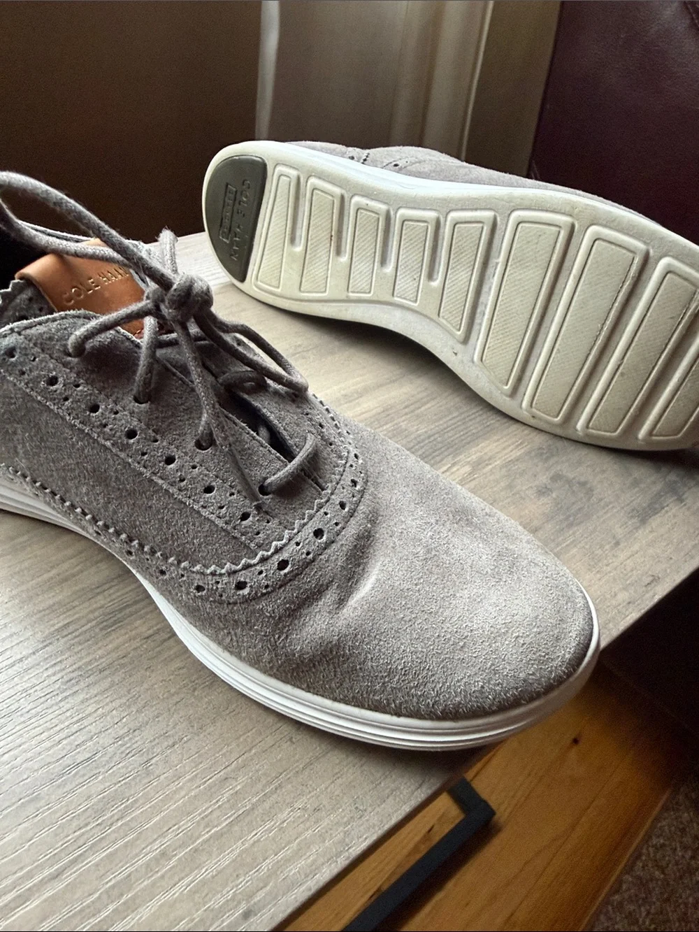 Cole Haan Gray Suede Wingtip Derby Sneakers